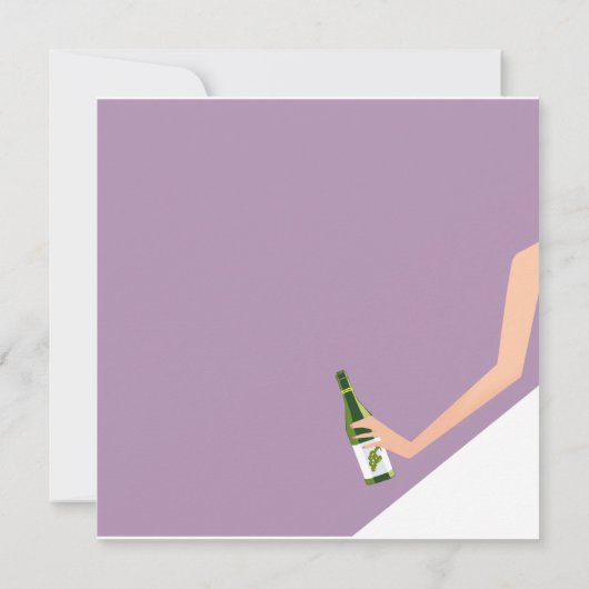 lila uitnodiging voor het douchen van bruid (Achterkant)