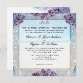 Lila uitnodiging voor het huwelijk (Voorkant / Achterkant)