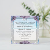Lila uitnodiging voor het huwelijk (Staand voorkant)