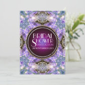 Lila uitnodiging voor het opvragen van de Magische (Staand voorkant)