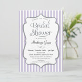Lila uitnodiging voor lavender Gray Bridal (Staand voorkant)