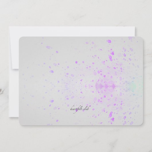 Lila uitnodiging voor mandje (Achterkant)