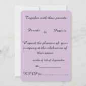 Lila uitnodiging voor waterverf van Floral bruilof (Achterkant)