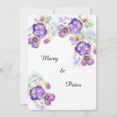 Lila uitnodiging voor waterverf van Floral bruilof (Voorkant)
