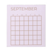 Lila Undated September Kalender voor Planner Notitieblok (Voorkant)