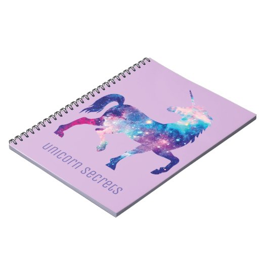 Lila Unicorn Secrets Notebook Notitieboek (Linkerzijde)