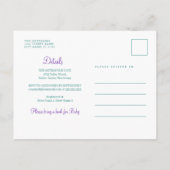 Lila ventilator Botanisch Paars groen Baby shower Uitnodiging Briefkaart (Achterkant)