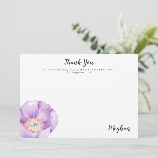 Lila ventilator persoonlijke scripts - Hartelijk d Bedankkaart (Staand voorkant)