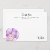 Lila ventilator persoonlijke scripts - Hartelijk d Bedankkaart (Voorkant / Achterkant)