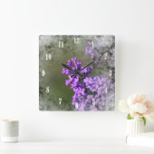 Lila ventilator vierkante klok (Huis)