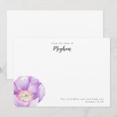 Lila ventilatoraangepaste Kaart voor notitie voor  Notitiekaartje (Voorkant / Achterkant)