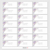 Lila Ventilatorhandschrift Ventilatorbezoekersadre Sticker (Vel)