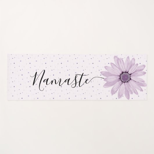 Lila ventilatorstoom van Namaste Script en Stippen Yogamat (Voorkant (horizontaal))