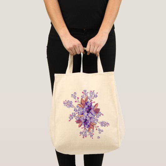 Lila vergeet-me-niet Vloeiende bruiloft Tote Bag (Voorkant (product))