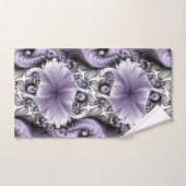 Lila Verlichtingsvlakte Abstract Floral Fractal Ar Bad Handdoek (Handdoek)