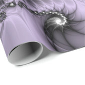 Lila Verlichtingsvlakte Abstract Floral Fractal Ar Cadeaupapier (Rol Hoek)