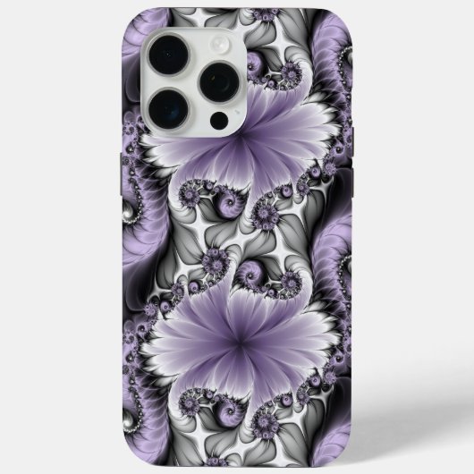 Lila Verlichtingsvlakte Abstract Floral Fractal Ar Case-Mate iPhone Case (Achterkant)