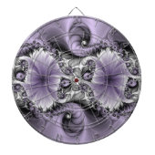 Lila Verlichtingsvlakte Abstract Floral Fractal Ar Dartbord (Voorkant)