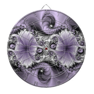 Lila Verlichtingsvlakte Abstract Floral Fractal Ar Dartbord