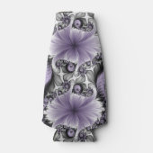 Lila Verlichtingsvlakte Abstract Floral Fractal Ar Flesjeskoeler (Voorkant)