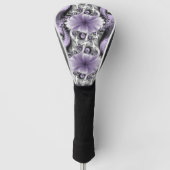 Lila Verlichtingsvlakte Abstract Floral Fractal Ar Golfheadcover (Voorkant)
