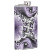 Lila Verlichtingsvlakte Abstract Floral Fractal Ar Heupfles (Rechts)