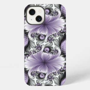 Lila Verlichtingsvlakte Abstract Floral Fractal Ar iPhone 13 Hoesje