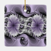 Lila Verlichtingsvlakte Abstract Floral Fractal Ar Keramisch Ornament (Achterkant)