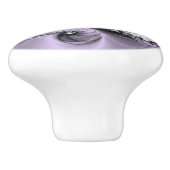 Lila Verlichtingsvlakte Abstract Floral Fractal Ar Keramische Knop (Zijkant)