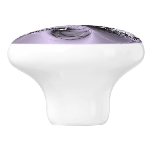 Lila Verlichtingsvlakte Abstract Floral Fractal Ar Keramische Knop (Zijkant)