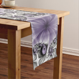 Lila Verlichtingsvlakte Abstract Floral Fractal Ar Lange Tafelloper