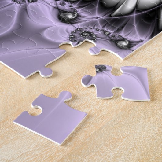 Lila Verlichtingsvlakte Abstract Floral Fractal Ar Legpuzzel (Zijkant)