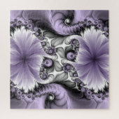 Lila Verlichtingsvlakte Abstract Floral Fractal Ar Legpuzzel (Verticaal)