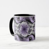 Lila Verlichtingsvlakte Abstract Floral Fractal Ar Mok (Voorkant links)