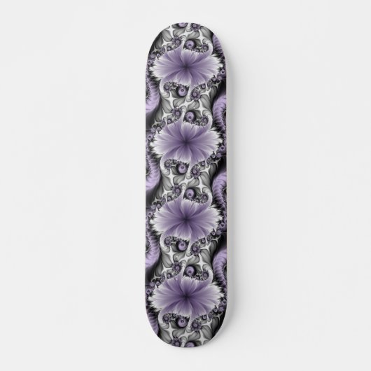 Lila Verlichtingsvlakte Abstract Floral Fractal Ar Persoonlijk Skateboard (Voorkant)