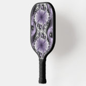 Lila Verlichtingsvlakte Abstract Floral Fractal Ar Pickleball Paddle (Links)