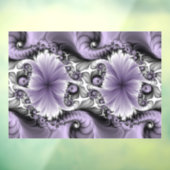 Lila Verlichtingsvlakte Abstract Floral Fractal Ar Raamsticker (Vel 3)