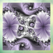 Lila Verlichtingsvlakte Abstract Floral Fractal Ar Raamsticker (Vel 3)