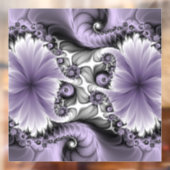 Lila Verlichtingsvlakte Abstract Floral Fractal Ar Raamsticker (Vel 2)