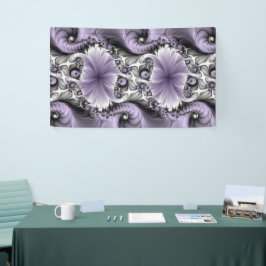 Lila Verlichtingsvlakte Abstract Floral Fractal Ar Spandoek