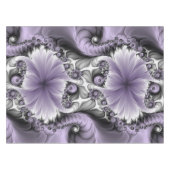 Lila Verlichtingsvlakte Abstract Floral Fractal Ar Tafelkleed (Voorkant (Horizontaal))
