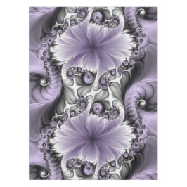 Lila Verlichtingsvlakte Abstract Floral Fractal Ar Tafelkleed