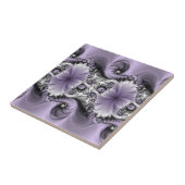 Lila Verlichtingsvlakte Abstract Floral Fractal Ar Tegeltje (Zijkant)