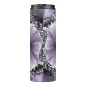 Lila Verlichtingsvlakte Abstract Floral Fractal Ar Thermosbeker (Achterkant)
