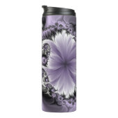 Lila Verlichtingsvlakte Abstract Floral Fractal Ar Thermosbeker (Geroteerd rechts)