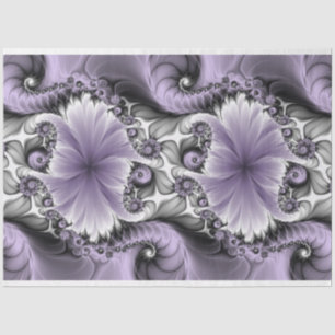 Lila Verlichtingsvlakte Abstract Floral Fractal Ar Tissuepapier