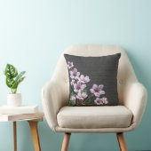 Lila Vertakkingen Waterverf Bloemen Burlap Kijk Kussen (Stoel)