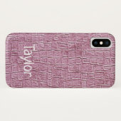 Lila vierkantstextuur Afdruk iPhone X Hoesje (Achterkant (horizontaal))