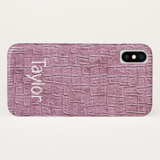 Lila vierkantstextuur Afdruk iPhone X Hoesje (Achterkant (horizontaal))