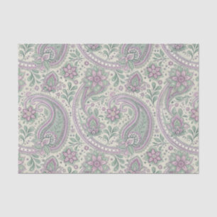 Lila vintage paisley bloemen tissuepapier